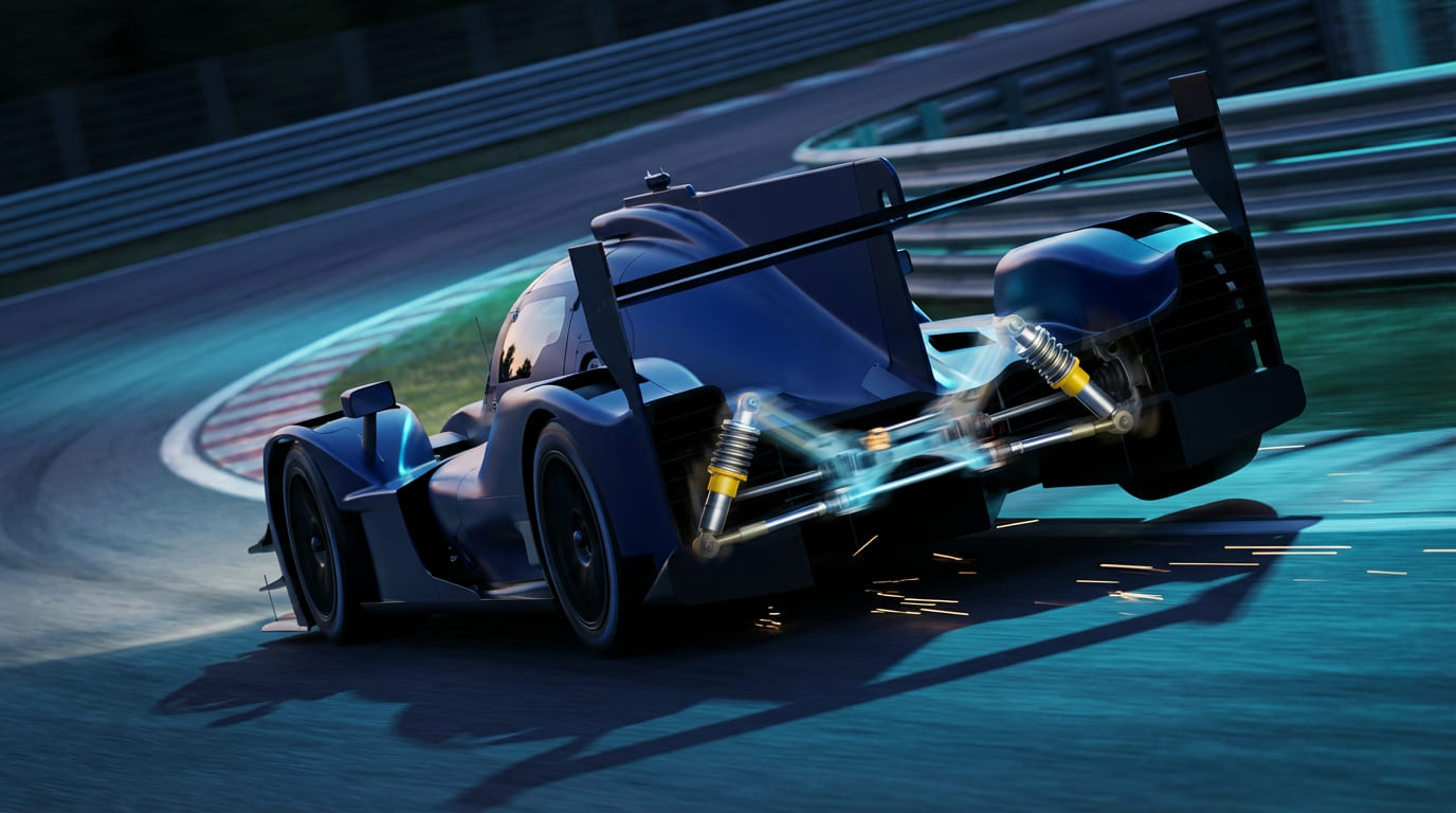 GT7 スタビ（ARB）で反応を整える（ロール配分）のイメージ