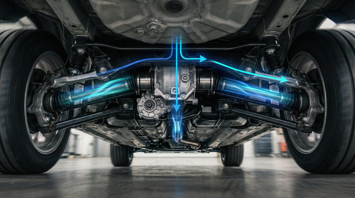 GT7 4WDトルク配分（前後）調整のイメージ