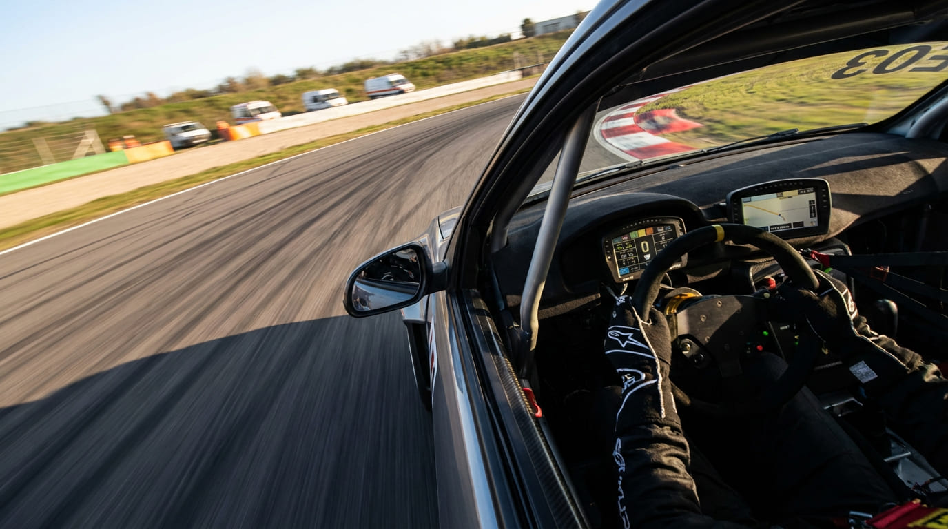 サーキットでのテスト走行シーン