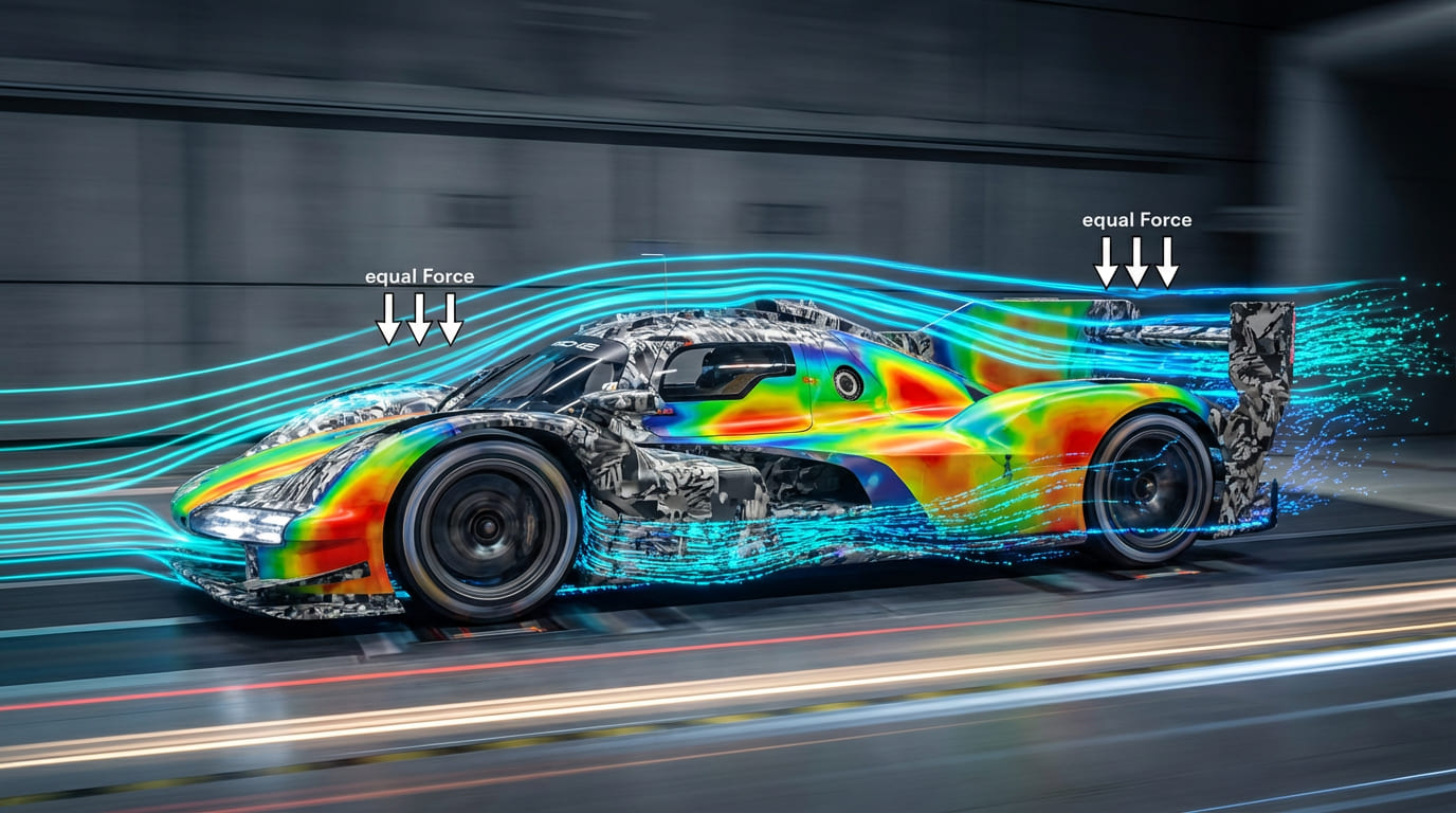 GT7 ダウンフォース（前後配分）切り分けのイメージ