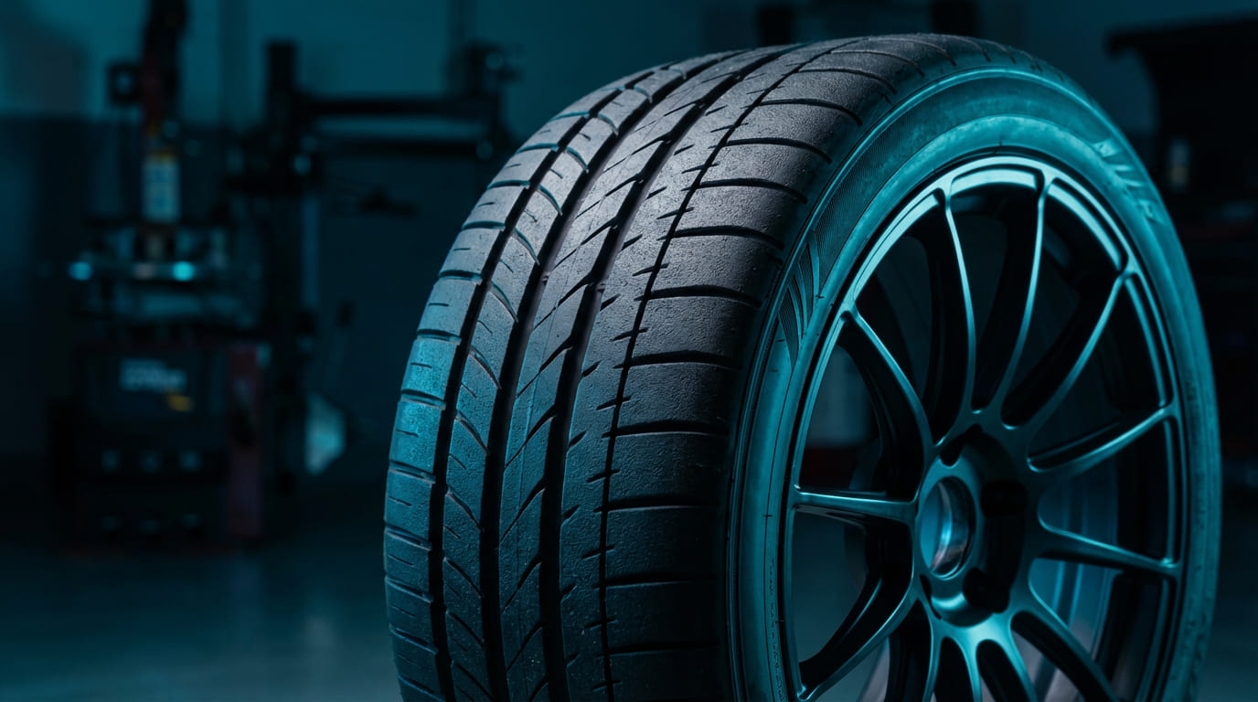 GT7レーシングタイヤのクローズアップ