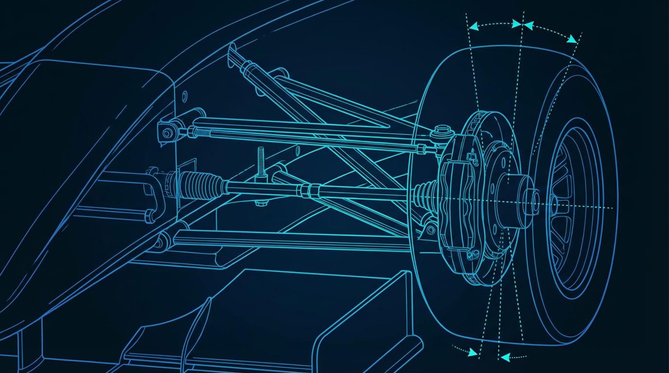 GT7レーシングカーのフロントサスペンションとアライメント調整